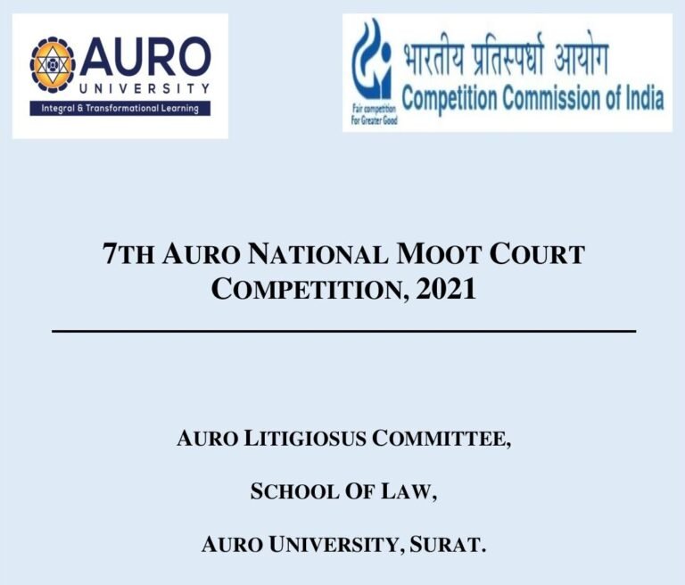 7th AURO National Moot Court Competition, 2021 - The Law Communicants