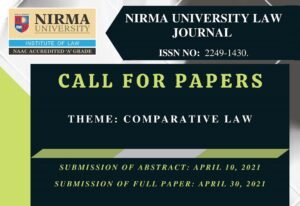 Call for Paper Nirma University- The Law Communicants