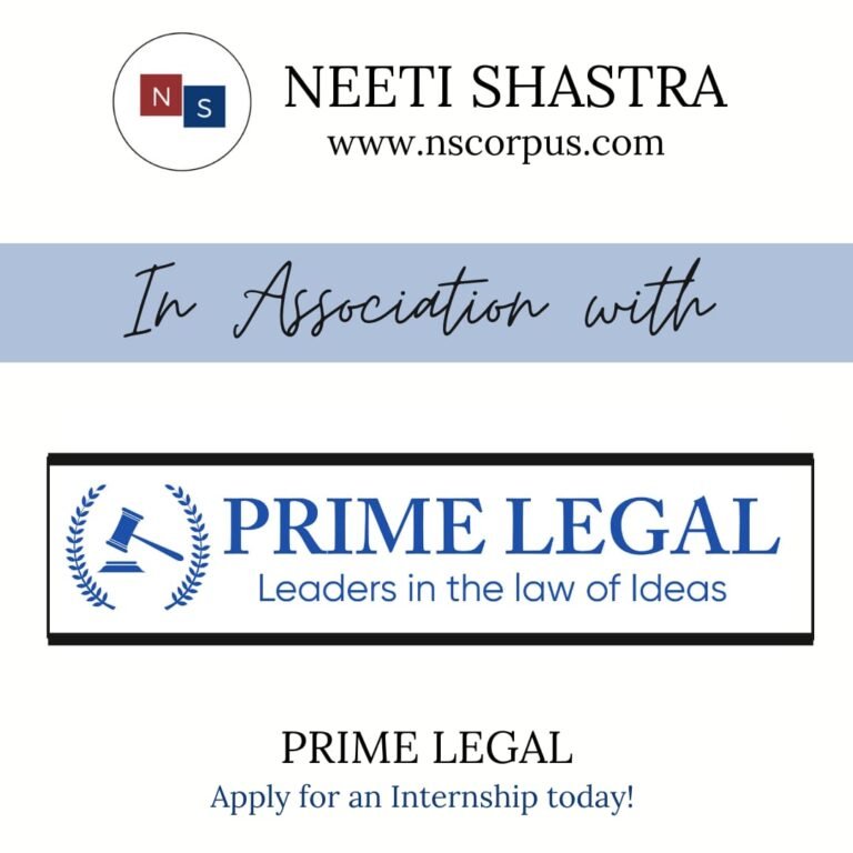 Internship Opportunity with Prime Legal by Neeti Shastra The Law Communicants