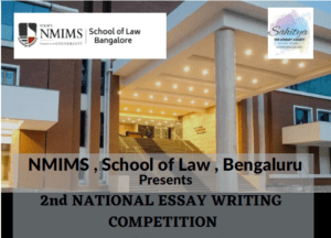 2nd National Essay Writing Competition by School of Law, Narsee Monjee Institute of Management Studies Bangalore: Prizes worth Rs 10,000, Merit Certificates, Register by 10th April. The Law Communicants