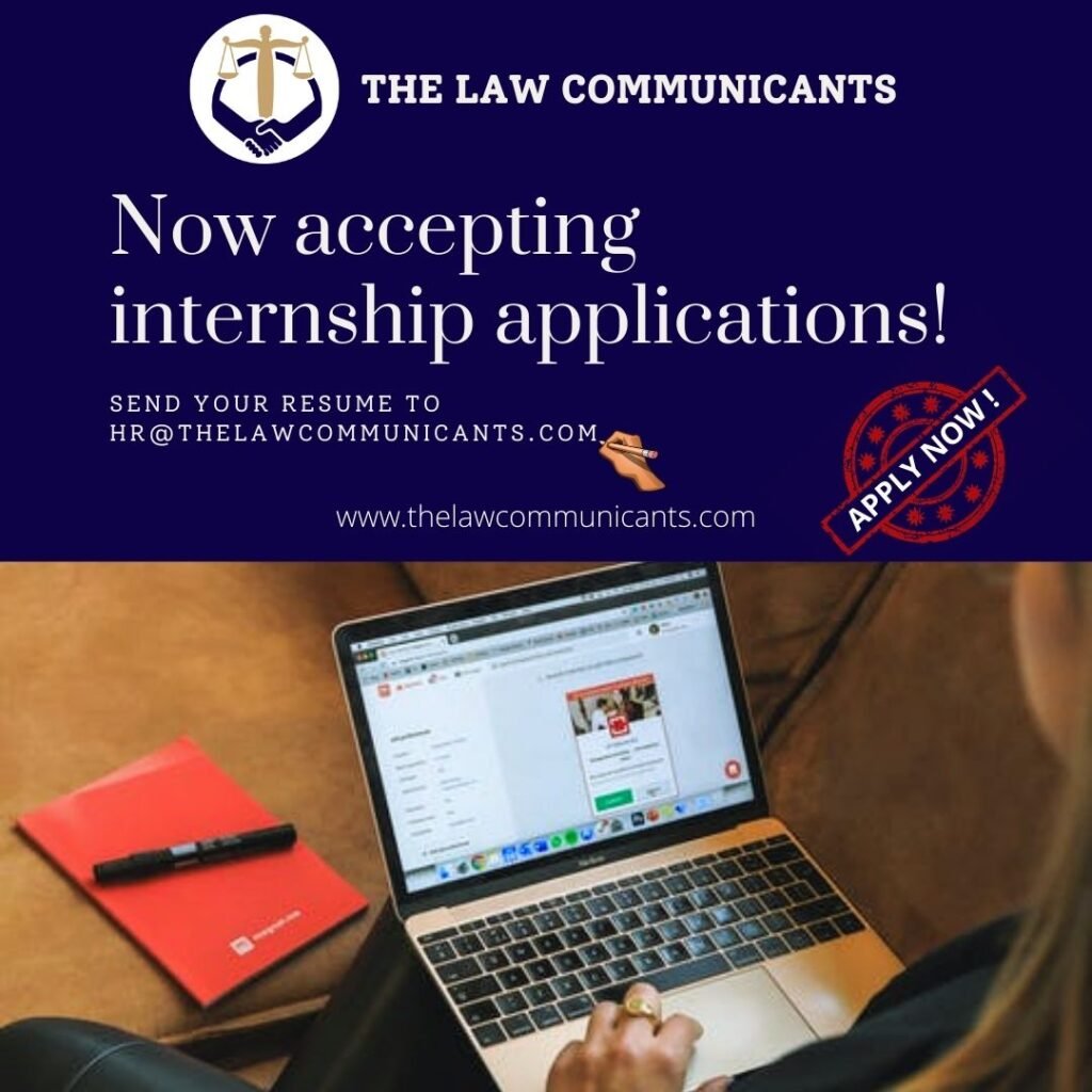 Internship Opportunity at The Law Communicants