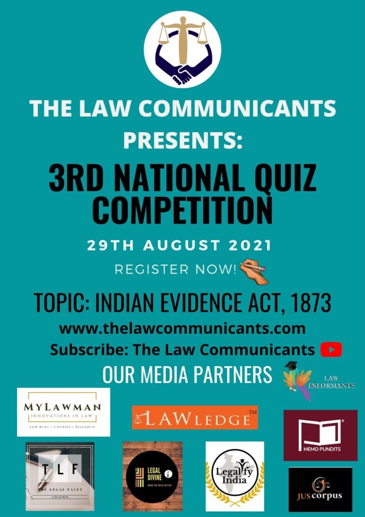 3rd National Quiz Competition By The Law Communicants: Register by August 28