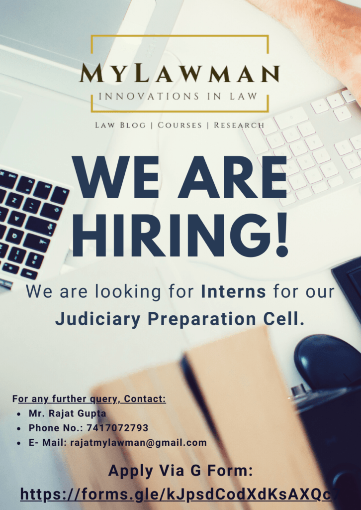 Call for Interns for Judiciary Preparation Cell at MyLawman - The Law Communicants