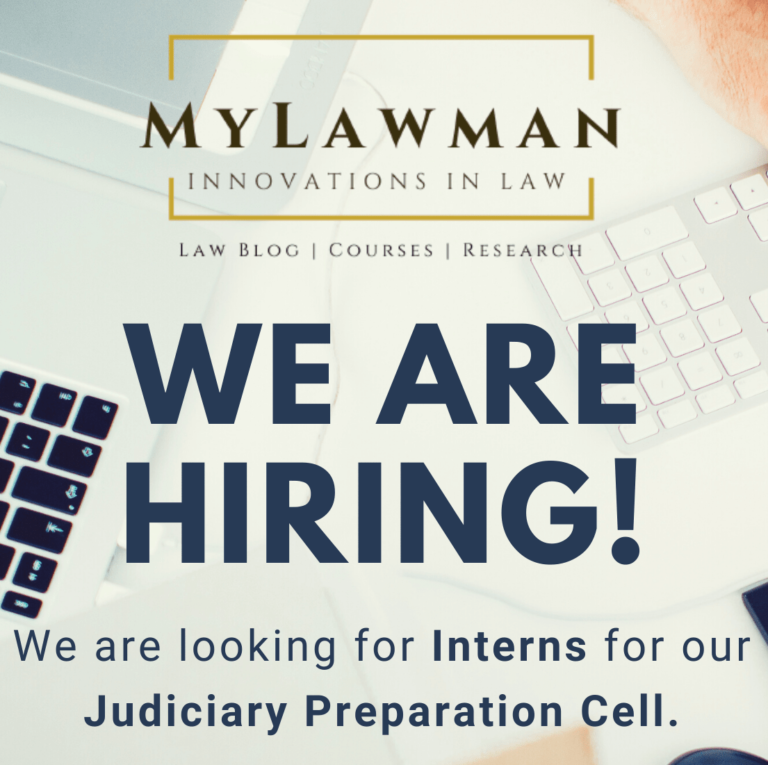 Call for Interns for Judiciary Preparation Cell at MyLawman - The Law Communicants