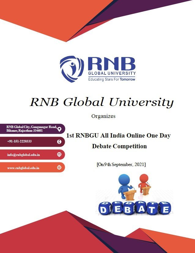 1st RNBGU All India Online One Day Debate Competition-2021 - The Law Communicants