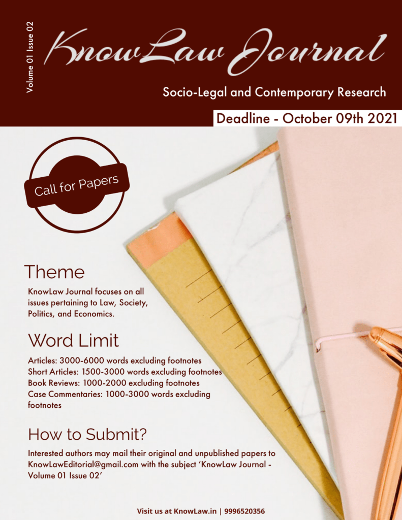 KnowLaw Journal on Socio-Legal and Contemporary Research - The Law Communicants