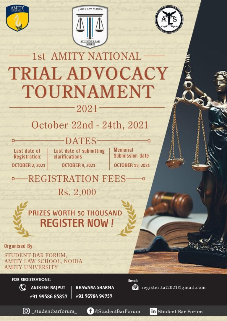 1st Amity National Trial Advocacy Tournament - The Law Communicants