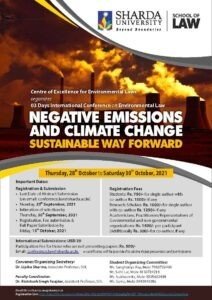 International Conference on Environmental Law on "Negative Emissions and Climate Change: Sustainable Way Forward" - The Law Communicants
