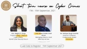 Short Term Awareness Course on Cyber Crimes (Register by 15th September): Free Registration