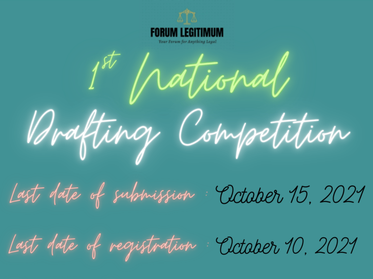 1st National Drafting Competition by Forum Legitimum: Register by October 10