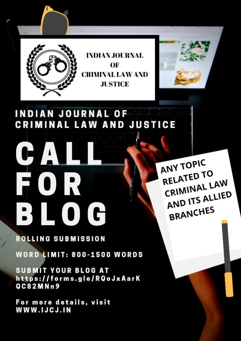 Indian Journal of Criminal Law and Justice - The Law Communicants