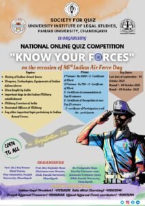 National Online Quiz Competition "Know Your Force" By Panjab University, Chandigarh - The Law Communicants