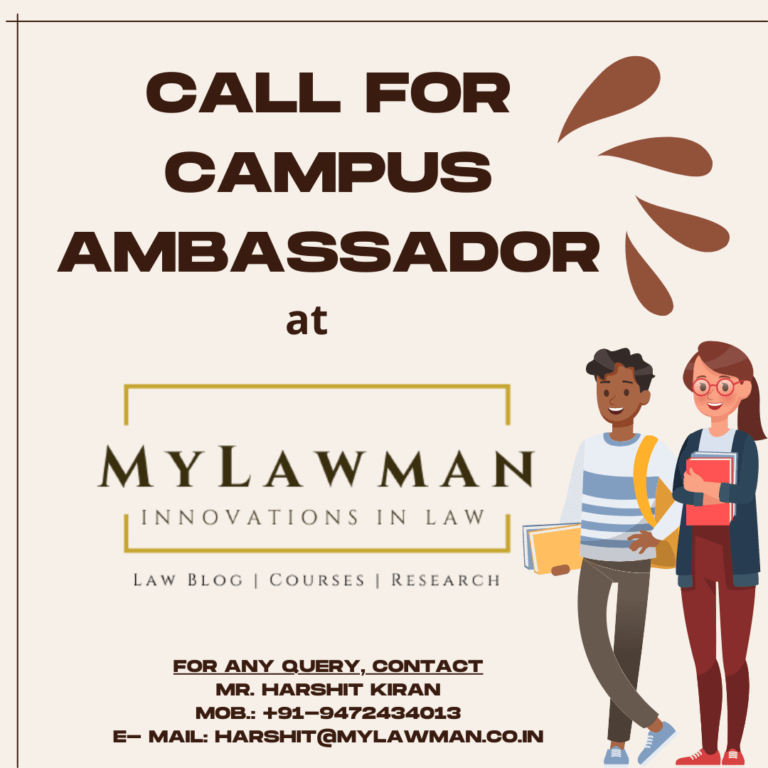 Call for Campus Ambassador at MyLawman - The Law Communicants