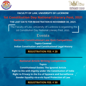1st Constitution Day National Literary Fest, 2021 - The Law Communicants