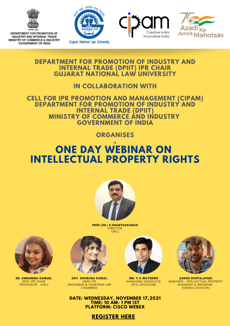 Intellectual Property Rights organised by Department for the Promotion of Industry and Internal Trade (DPIIT)