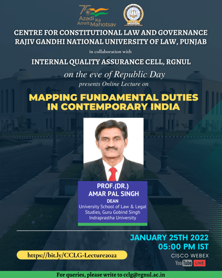 Mapping Fundamental Duties in Contemporary India: Online Lecture - The Law Communicants