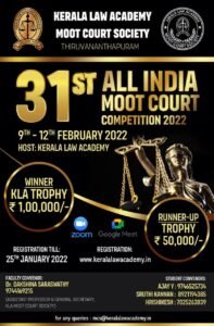 31st All India (Second Virtual) Moot Court Competition, 2022 - The Law Communicants