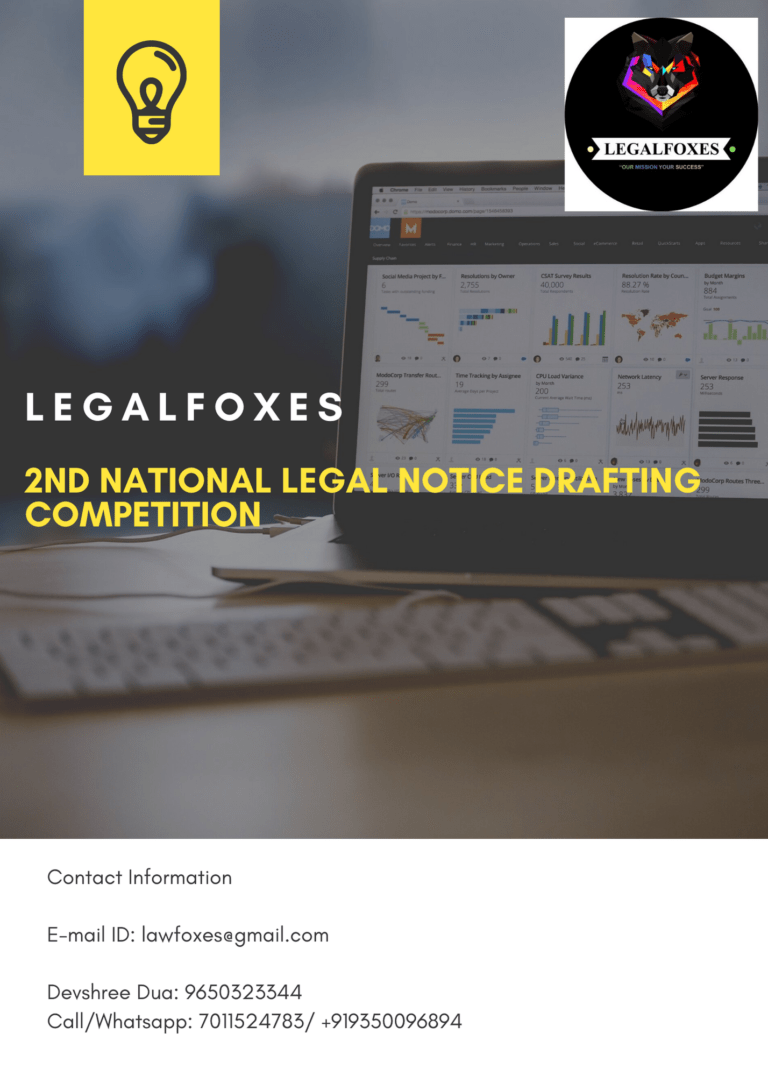 2nd National Legal Notice Drafting Competition: Legalfoxes - The Law Communicants