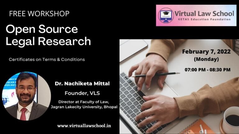 Open Source Legal Research: Online Workshop - The Law Communicants