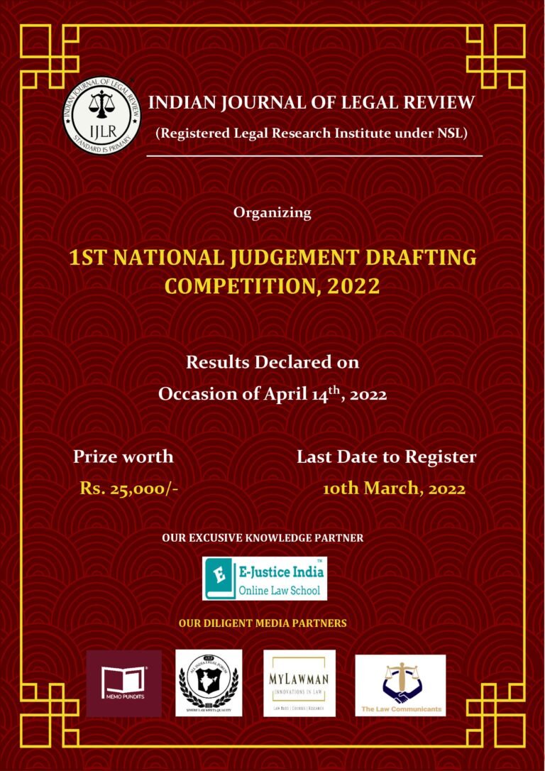 1st National Judgement Drafting Competition - The Law Communicants