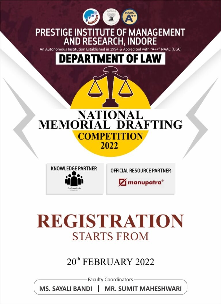 National Memorial Drafting Competition, 2022 - The Law Communicants