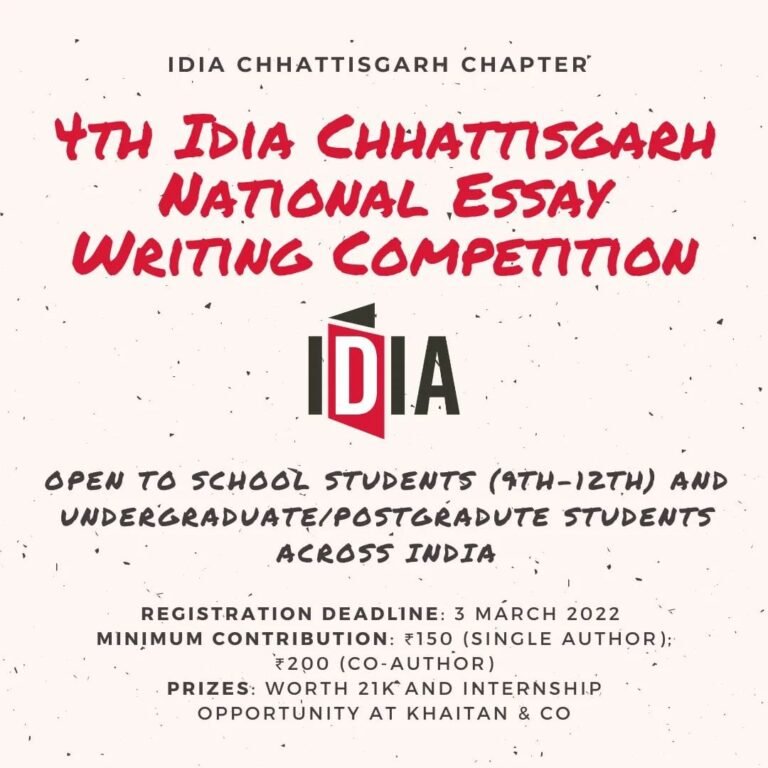 4th Idia Chhattisgarh National Essay Writing Competition - The Law Communicants