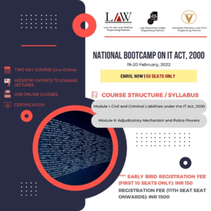 National Bootcamp On IT Act, 2000 - The Law Communicants