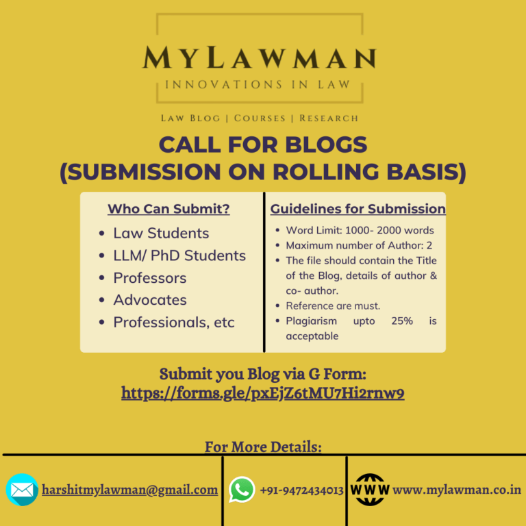 Call for Blog at MyLawman - The Law Communicants