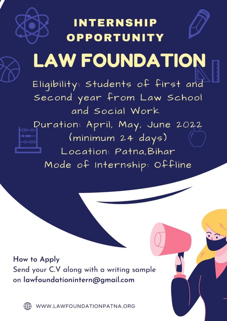 Law Foundation brings you an Internship Opportunity - The Law Communicants