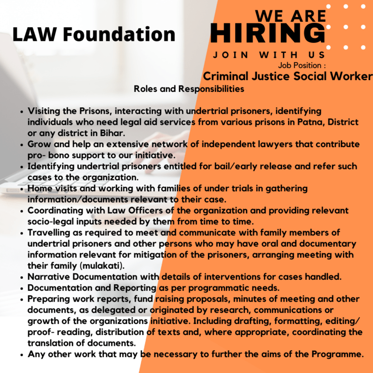 Job Post by Law Foundation - The Law Communicants