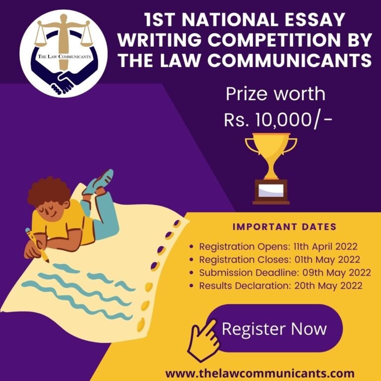 1st National Essay Writing Competition by The Law Communicants