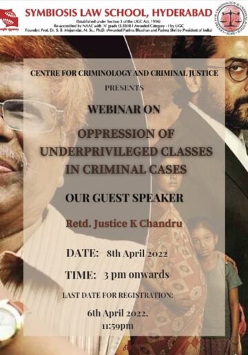 Oppression of underprivileged classes in criminal cases: Webinar - The Law Communicants