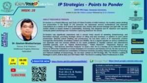 Know Your IP Week-28 Online Lecture/Webinar on the topic: IP Strategies – Points to Ponder - The Law Communicants