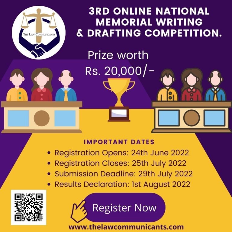3rd Online National Memorial Writing & Drafting Competition by The Law Communicants - The Law Communicants