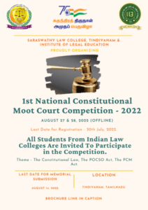 1st National Constitutional Moot Court Competition, 2022 - The Law Communicants