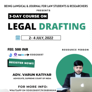 3-Day Certificate Course On "Legal Drafting" - The Law Communicants