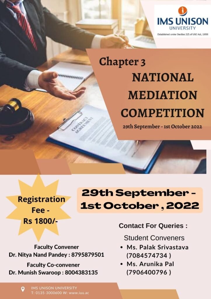 IMS-Unison-University-School-of-Law-Dehradun-3rd-National-Mediation-Competition-2022-The-Law-Communicants 