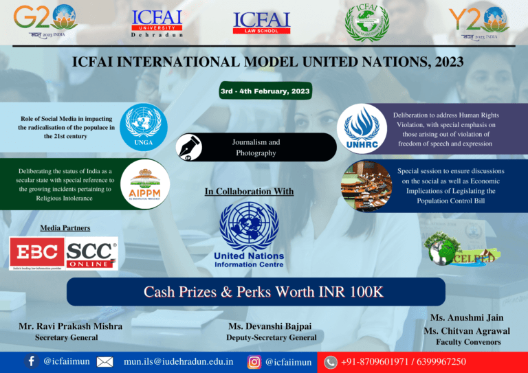 ICFAI International Model United Nations scheduled on 03rd and 04th Feb 2023