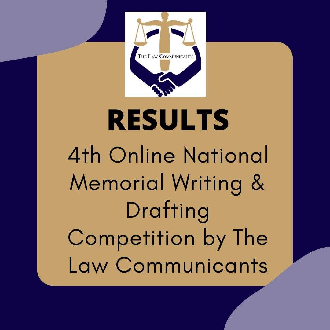 Results 4th Online National Memorial Writing & Drafting Competition by