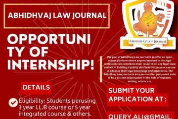 Internship Opportunity at Abhidhvaj Law Journal (Apply by August 12)