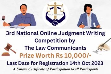 3rd National Online Judgment Writing Competition by The Law Communicants