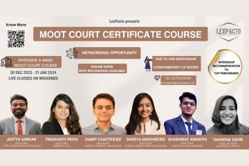 Certificate Course on Moot Course Advocacy from 30th December 2023 to 21st January 2024