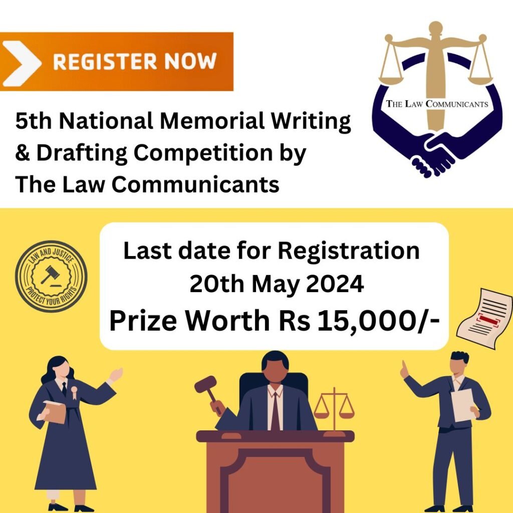 5th National Memorial Writing & Drafting Competition by The Law Communicants