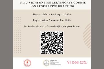 NLIU-VIDHI Online Certificate Course on Legislative Drafting