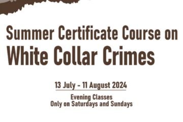Certificate Course on White Collar Crime from 13th July, 2024 to 11th August 2024