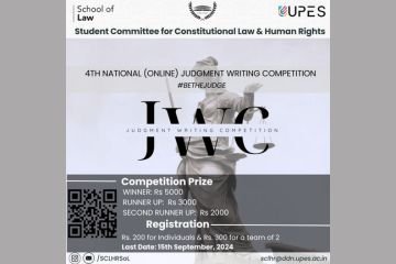 4th National Virtual Judgment Writing Competition by UPES