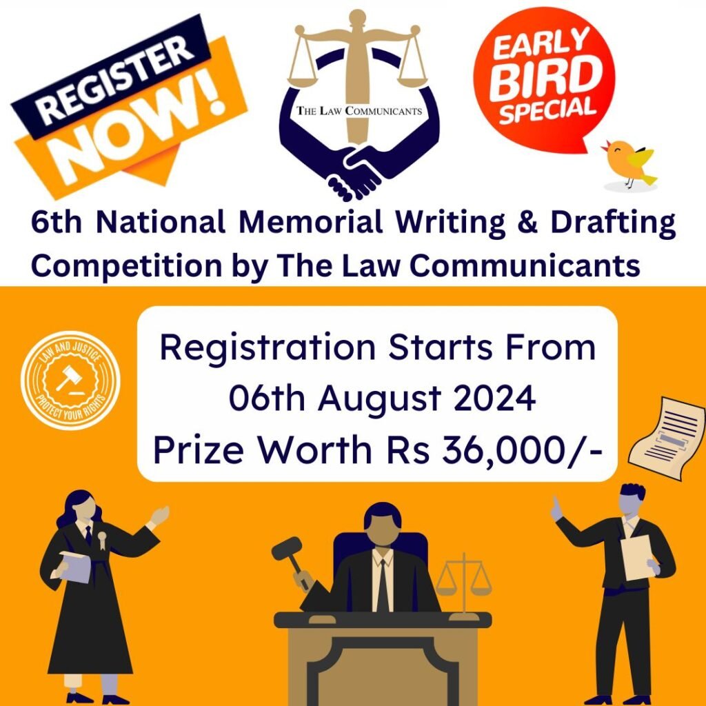 6th Online Memorial Writing And Drafting Competition By The Law Communicants