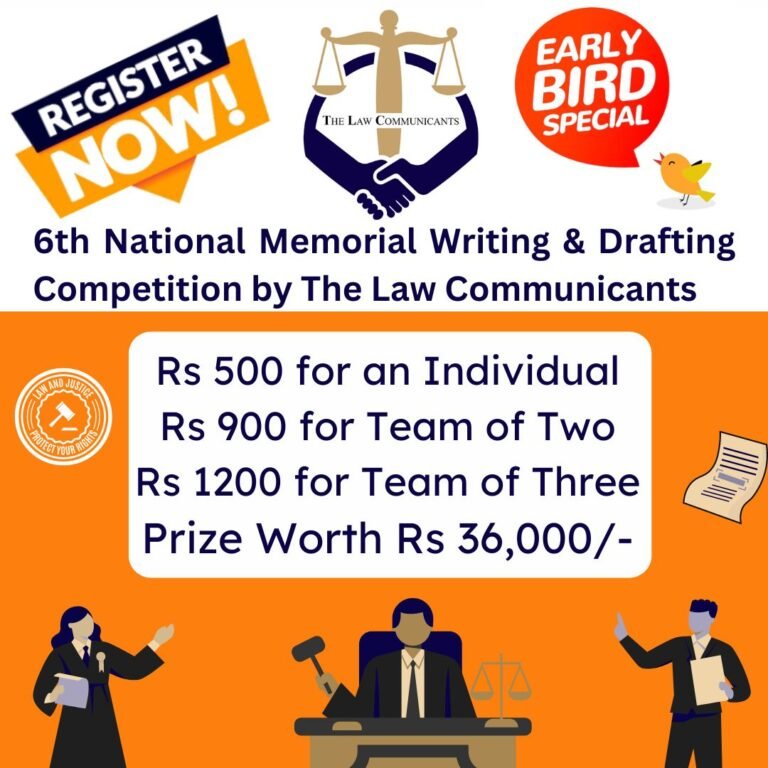 6th Online National Memorial Writing & Drafting Competition by The Law Communicants