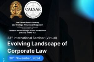 International Seminar on Evolving Landscape of Corporate Law Submit Abstract by 12th Oct