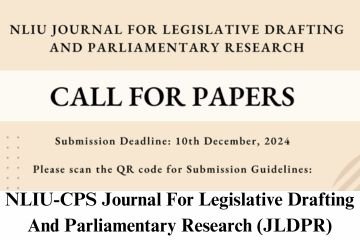 NLIU-CPS Journal For Legislative Drafting And Parliamentary Research (JLDPR)